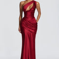 Off Shoulder Hollow Satin Fishtail Dress